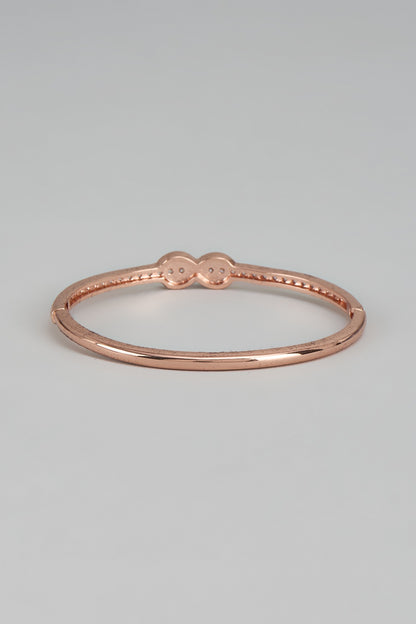 Rose Gold Finish White Austrian Crystal & Pearl Bracelet