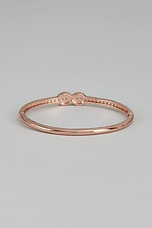 Rose Gold Finish White Austrian Crystal & Pearl Bracelet