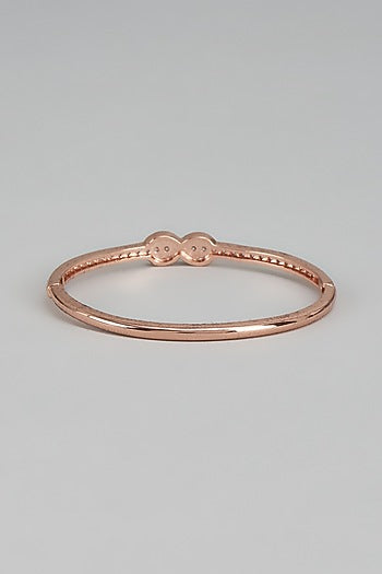 Rose Gold Finish White Austrian Crystal & Pearl Bracelet