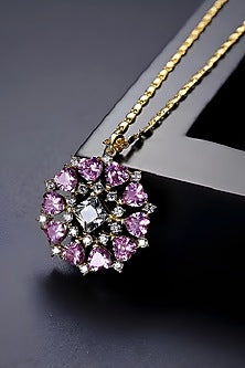 Gold Plated Austrian Swarovski Crystal Pendant Necklace Set