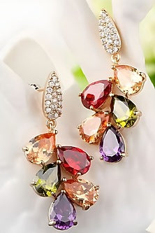 Gold Plated Austrian Swarovski Crystal Dangler Earrings