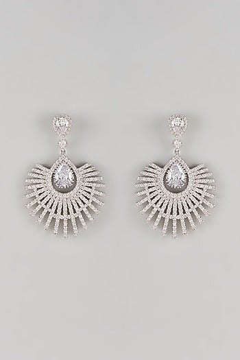 Gold Plated Crystal & Zircon Dangler Earrings