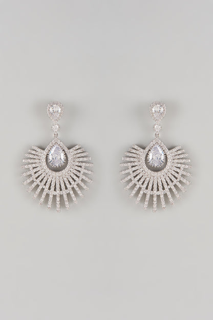 Gold Plated Crystal & Zircon Dangler Earrings