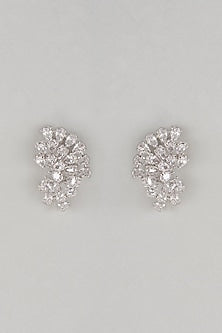 Gold Rhodium Plated Multi-Colored Crystal & Zircon Stud Earrings