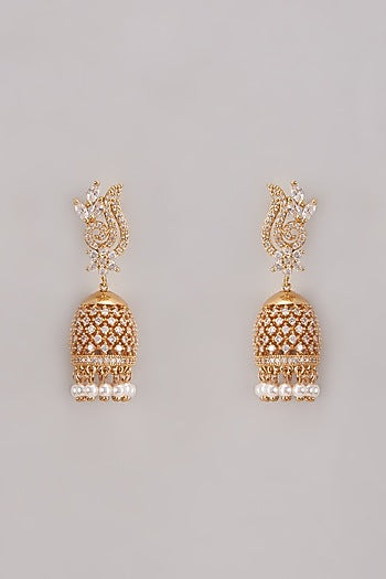 Rose Gold Plated Austrian Crystal Dangler Earrings