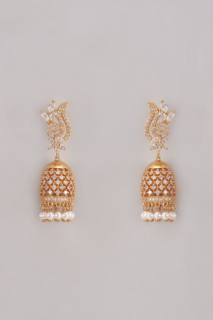Rose Gold Plated Austrian Crystal Dangler Earrings