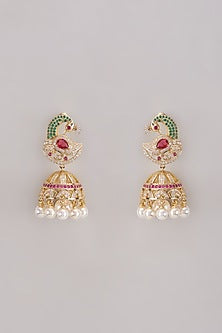 Gold Plated Austrian Crystal Dangler Earrings