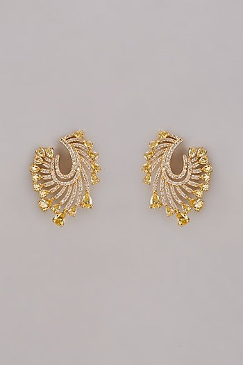 Gold Plated Austrian Crystal Stud Earrings