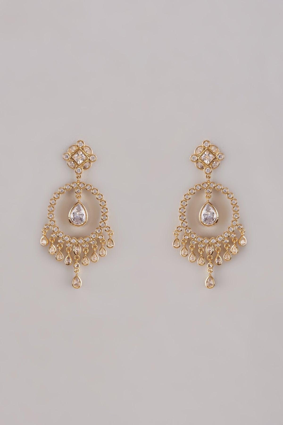 Gold Plated Austrian Crystal Dangler Earrings