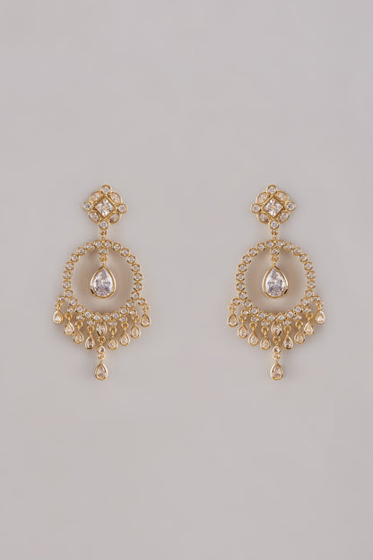 Gold Plated Austrian Crystal Dangler Earrings
