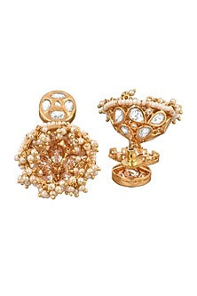 Gold Plated Kundan Polki Dangler Earrings