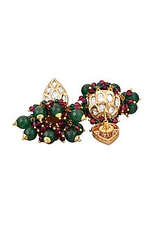 Gold Plated Kundan Polki Jhumka Earrings