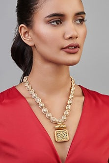 Gold Plated Kundan Polki Necklace