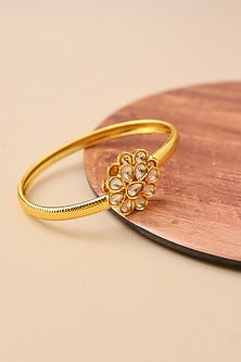 Gold Plated Kundan Polki Bracelet