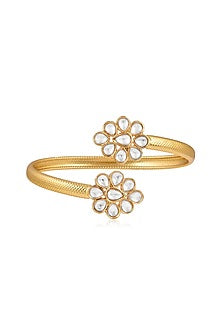 Gold Plated Kundan Polki Bracelet