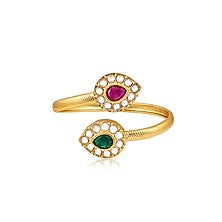 Gold Plated Kundan Polki & Stone Bracelet
