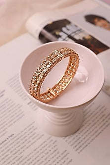 Gold Plated Kundan Polki Bangle