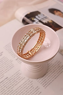 Gold Plated Kundan Polki Bangle