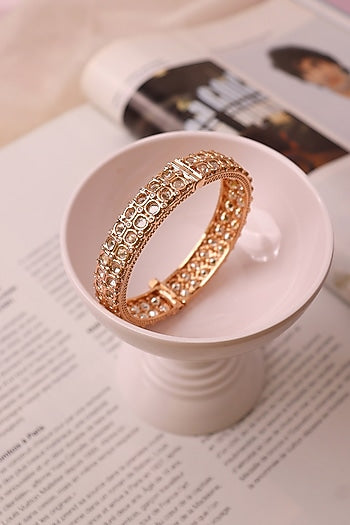 Gold Plated Kundan Polki Bangle