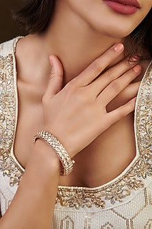 Gold Plated Kundan Polki Bangle
