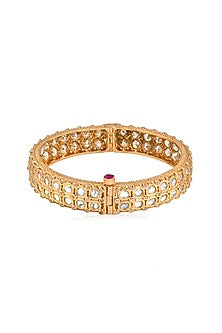 Gold Plated Kundan Polki Bangle
