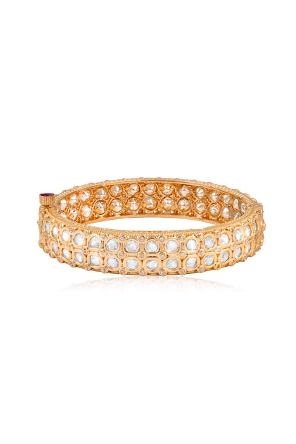 Gold Plated Kundan Polki Bangle