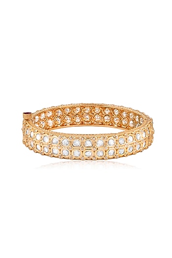 Gold Plated Kundan Polki Bangle