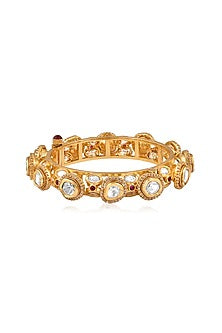 Gold Plated Kundan Polki Bangle