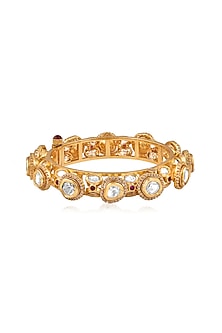Gold Plated Kundan Polki Bangle