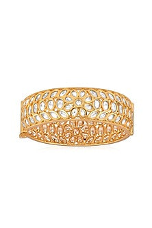 Gold Plated Kundan Polki Bangle