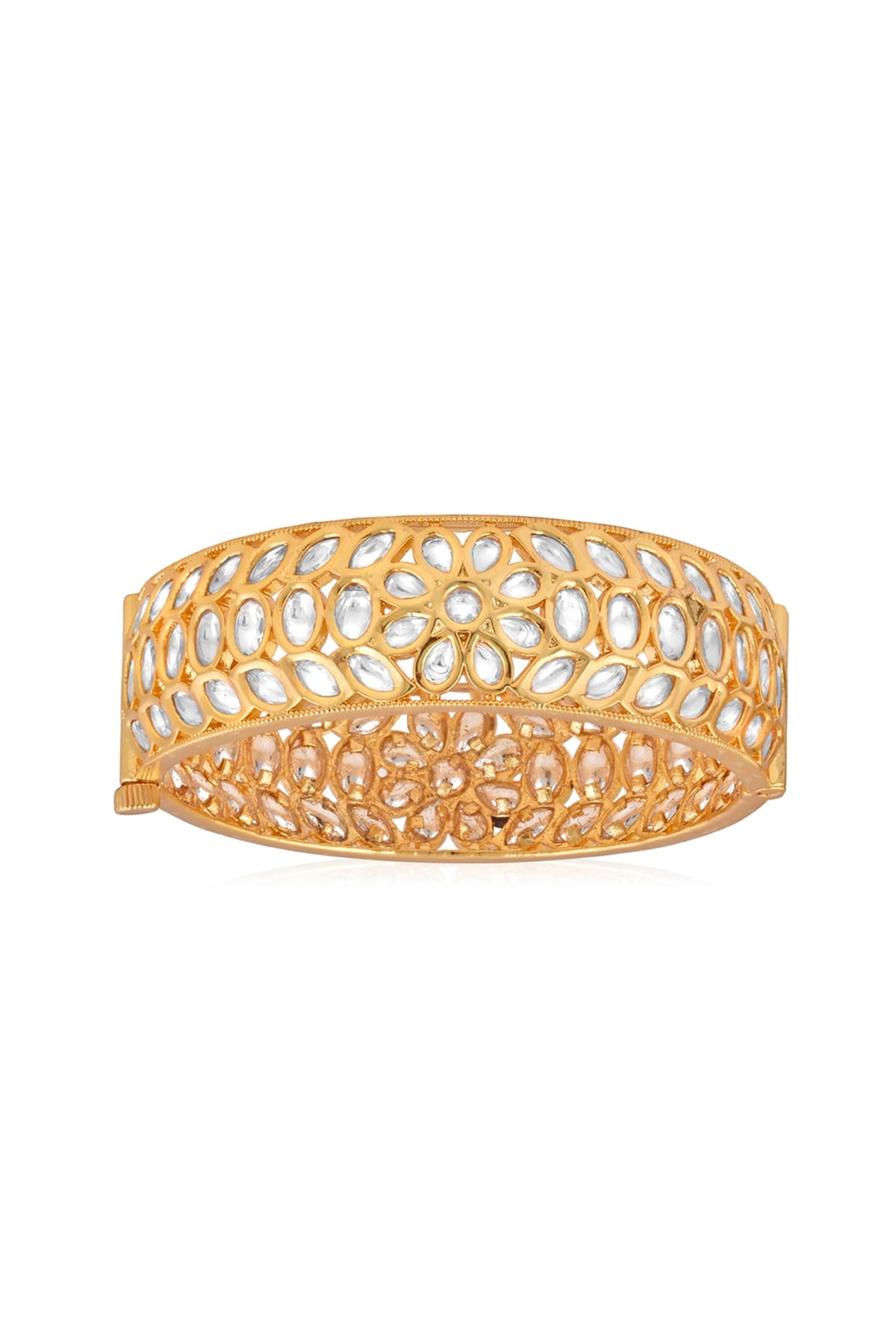 Gold Plated Kundan Polki Bangle