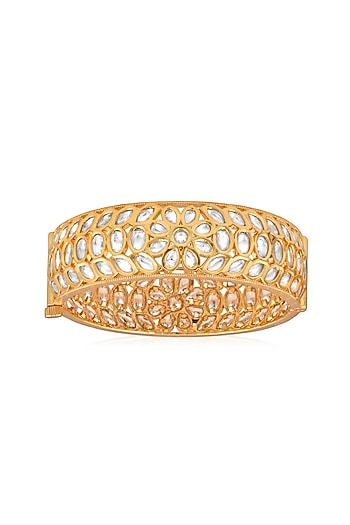 Gold Plated Kundan Polki Bangle