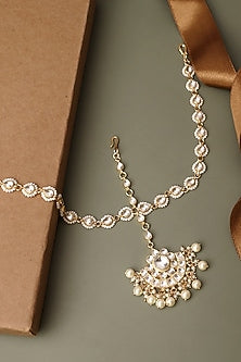 Gold Plated Kundan Polki Mathapatti