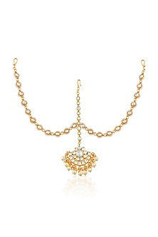 Gold Plated Kundan Polki Mathapatti