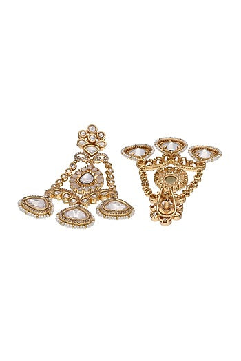 Gold Plated Kundan Polki Dangler Earrings