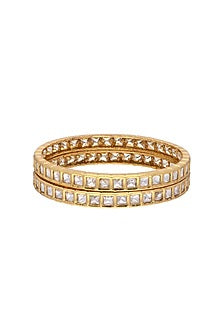 Gold Plated Kundan Polki Bangles (Set Of 2)