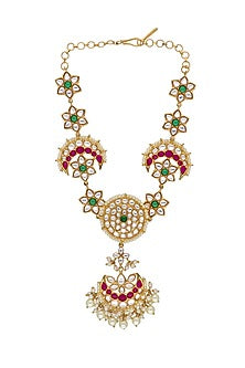 Gold Plated Kundan Polki & Pearl Chand Sheeshphool