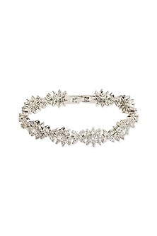 White Rhodium Finish Cubic Zirconia Bracelet