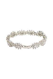 White Rhodium Finish Cubic Zirconia Bracelet