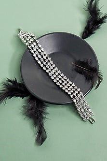 White Rhodium Finish Cubic Zirconia Bracelet