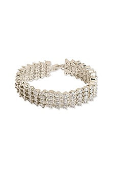 White Rhodium Finish Cubic Zirconia Bracelet