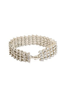 White Rhodium Finish Cubic Zirconia Bracelet