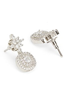 White Rhodium Finish Cubic Zirconia Necklace Set