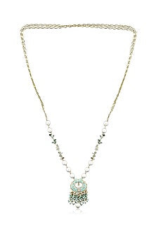 Gold Plated Enameled Long Necklace