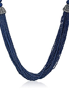 Rhodium Finish Necklace With Crystalline Stones