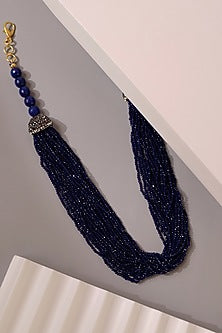 Rhodium Finish Necklace With Crystalline Stones