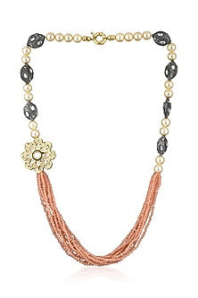 Gold Plated Pearl Double Layered Necklace