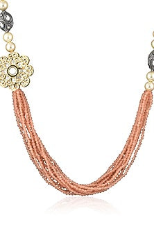 Gold Plated Pearl Double Layered Necklace