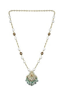 Gold Plated Baroque Pearl & Hydro Quartz Necklace