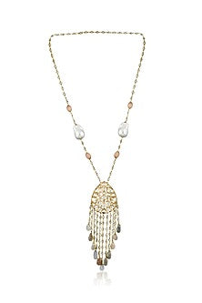 Gold Plated Crystal Beaded Long Necklace